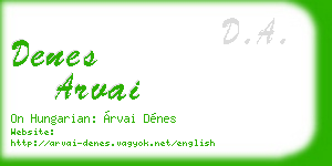 denes arvai business card