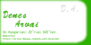 denes arvai business card